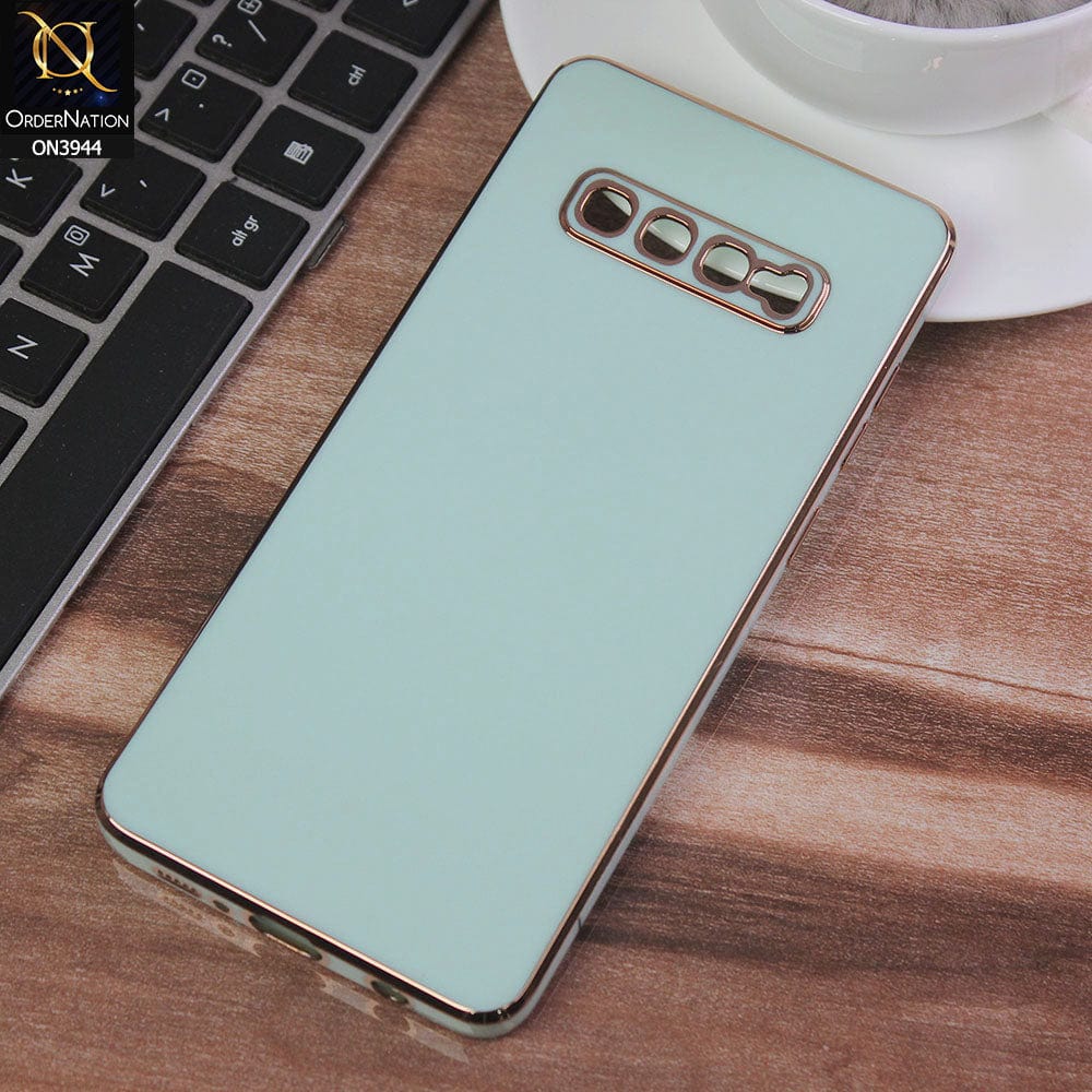 Samsung Galaxy S10 Plus Cover - Aqua - Electroplating Silk Shiny Soft Case With Camera Protection
