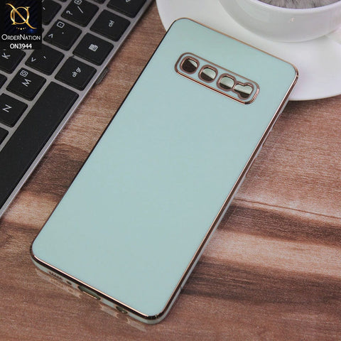 Samsung Galaxy S10 Plus Cover - Aqua - Electroplating Silk Shiny Soft Case With Camera Protection