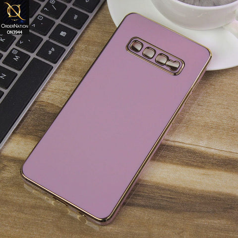 Samsung Galaxy S10 Plus Cover - Purple - Electroplating Silk Shiny Soft Case With Camera Protection