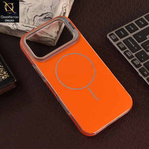iPhone 17 Pro Max Cover - Orange - Premium Orange Magnetic Back Cover with Camera Protection