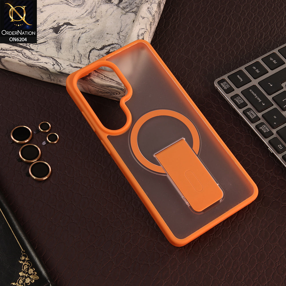 Samsung Galaxy S26 Ultra Cover - Orange - Hybrid Phone Case with Foldable Stand Camera Protection & Lens