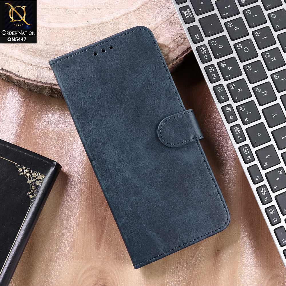 OnePlus Ace 2  Cover - Blue - Premium Leather Megantic Flip Book Covers With Card Holding Option