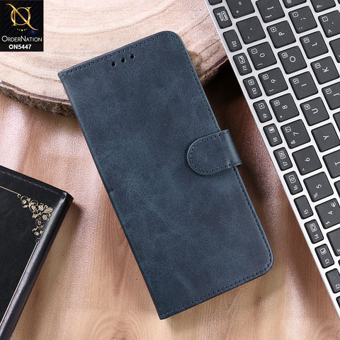 OnePlus Ace 2  Cover - Blue - Premium Leather Megantic Flip Book Covers With Card Holding Option