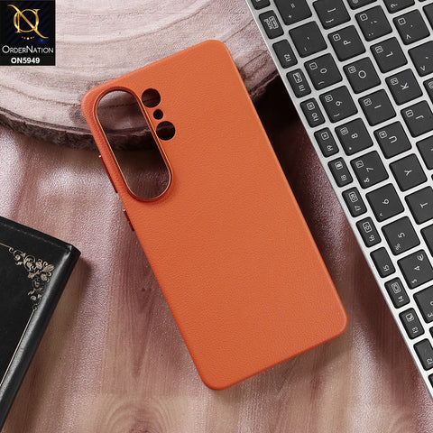 Samsung Galaxy S26 Ultra Cover - Orange -  New Premium High Grade Quality Leather Textured Case