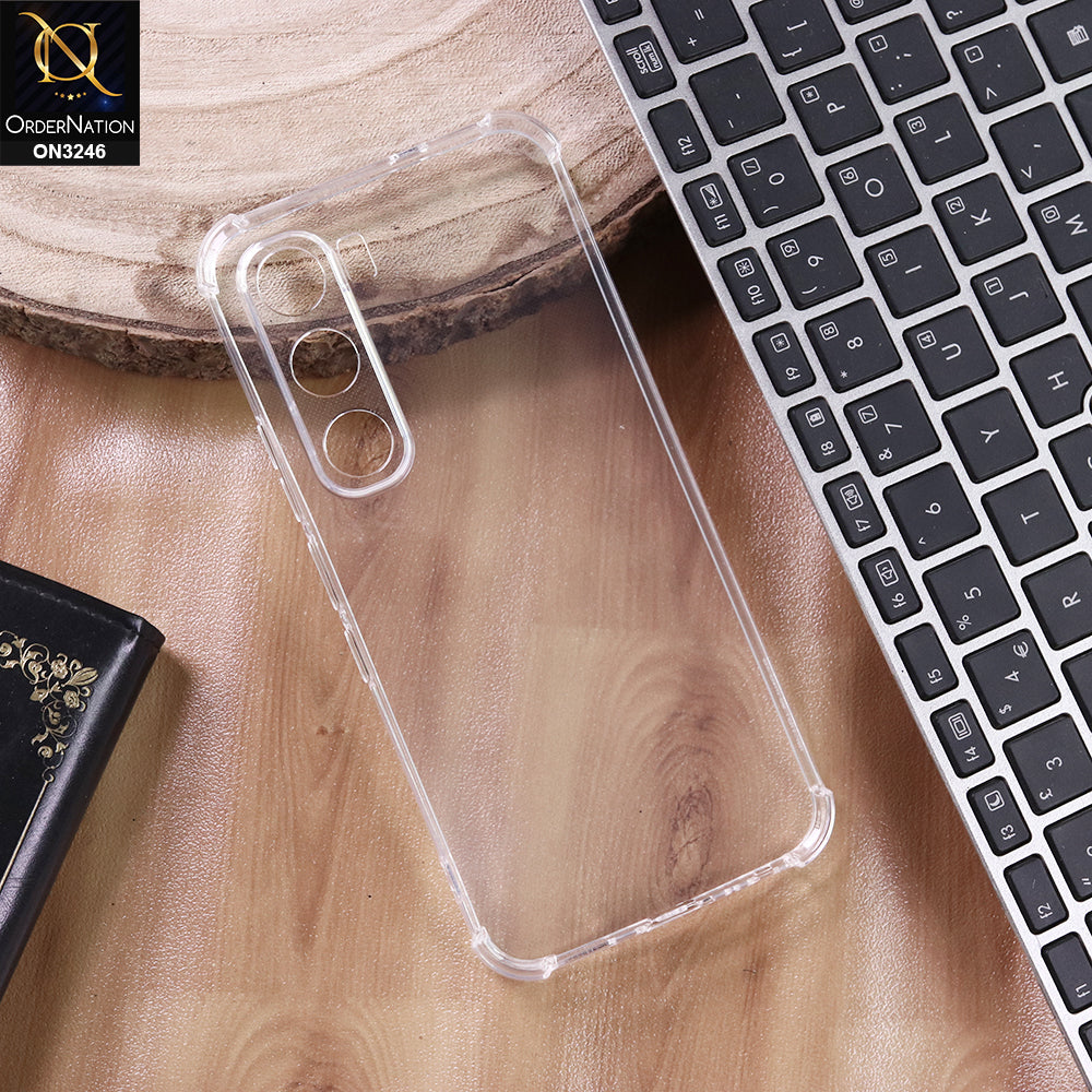 Infinix Hot 60 Pro Cover - Transparent - Soft 4D Design Shockproof Silicone Transparent Clear Camera Protection Case