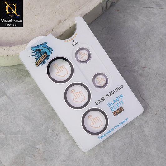 Samsung Galaxy S25 Ultra Camera Protector - Silver - Blue Shark Metal Frame Camera Protector