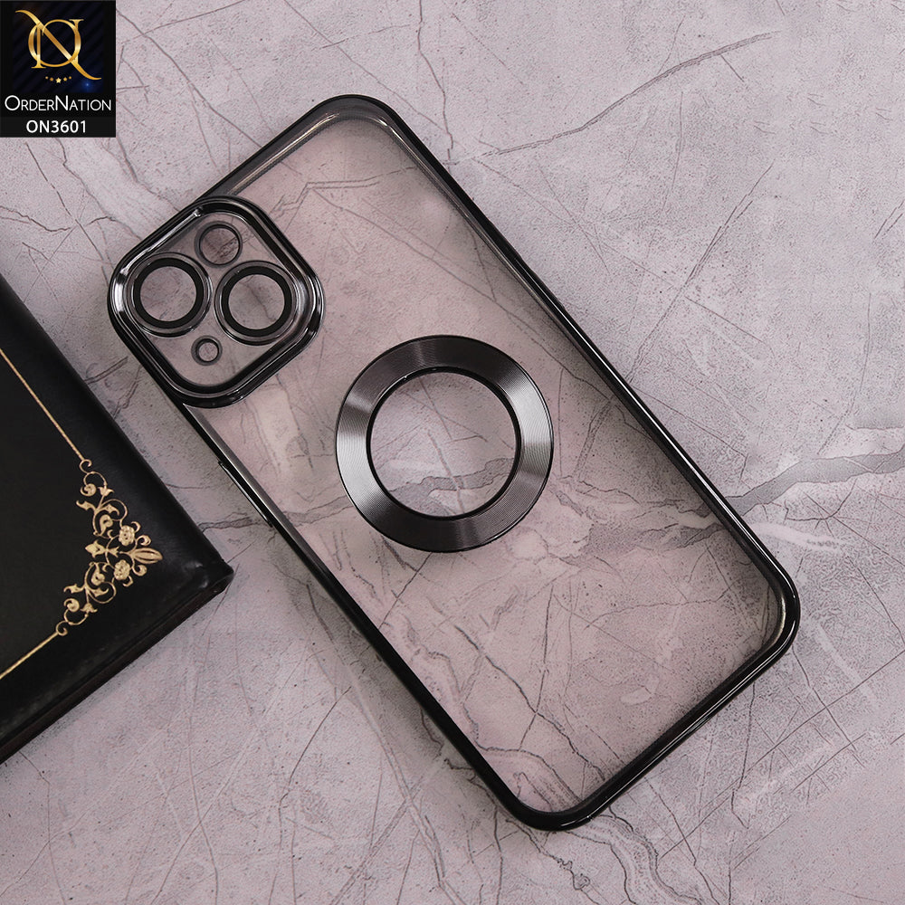 iPhone 14 Cover - Black -  J - Case Nimble Series Electroplating Edge Camera Protection Soft Case with Metalic Ring