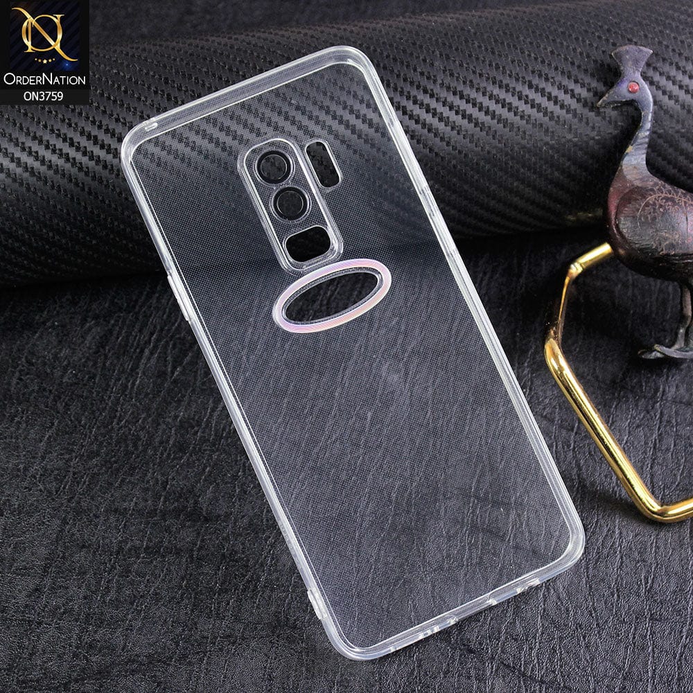 Samsung Galaxy S9 Plus Cover - Transparent - New Gradient Shaded Logo Hole Camera Lense Protection Soft Silicon Case