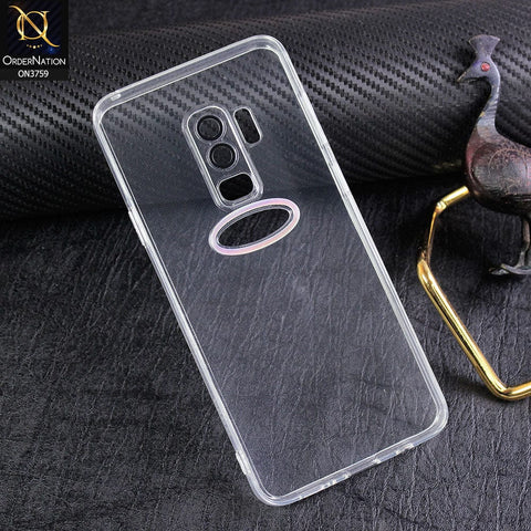 Samsung Galaxy S9 Plus Cover - Transparent - New Gradient Shaded Logo Hole Camera Lense Protection Soft Silicon Case