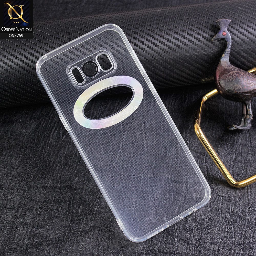 Samsung Galaxy S8 Plus Cover - Transparent - New Gradient Shaded Logo Hole Camera Lense Protection Soft Silicon Case