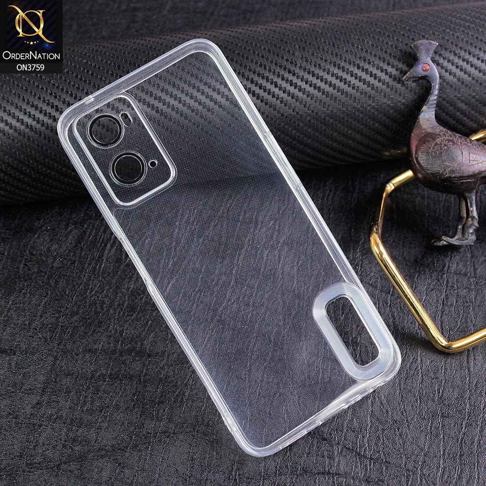 Oppo A76 Cover - Transparent - New Gradient Shaded Logo Hole Camera Lense Protection Soft Silicon Case