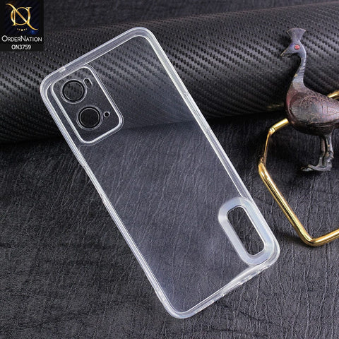 Oppo A76 Cover - Transparent - New Gradient Shaded Logo Hole Camera Lense Protection Soft Silicon Case