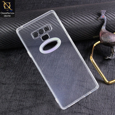 Samsung Galaxy Note 9 Cover - Transparent - New Gradient Shaded Logo Hole Camera Lense Protection Soft Silicon Case