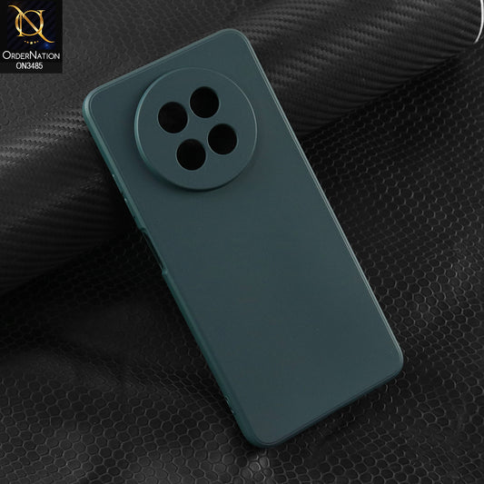 Realme 12x Cover - Dark Green - ONation Silica Gel Series - HQ Liquid Silicone Elegant Colors Camera Protection Soft Case