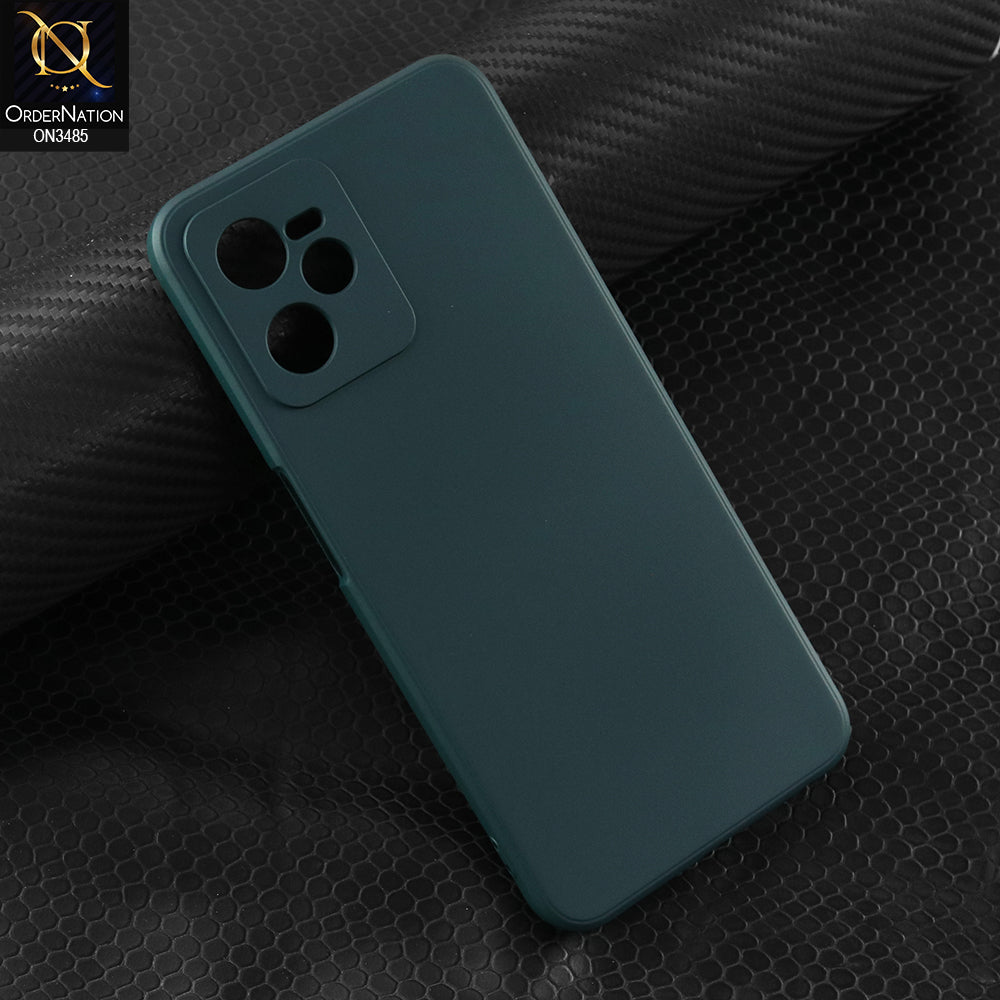 Realme Narzo 50A Prime Cover - Dark Green - ONation Silica Gel Series - HQ Liquid Silicone Elegant Colors Camera Protection Soft Case