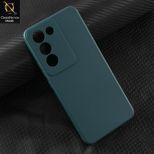 Vivo Y100 4G Cover - Dark Green - ONation Silica Gel Series - HQ Liquid Silicone Elegant Colors Camera Protection Soft Case
