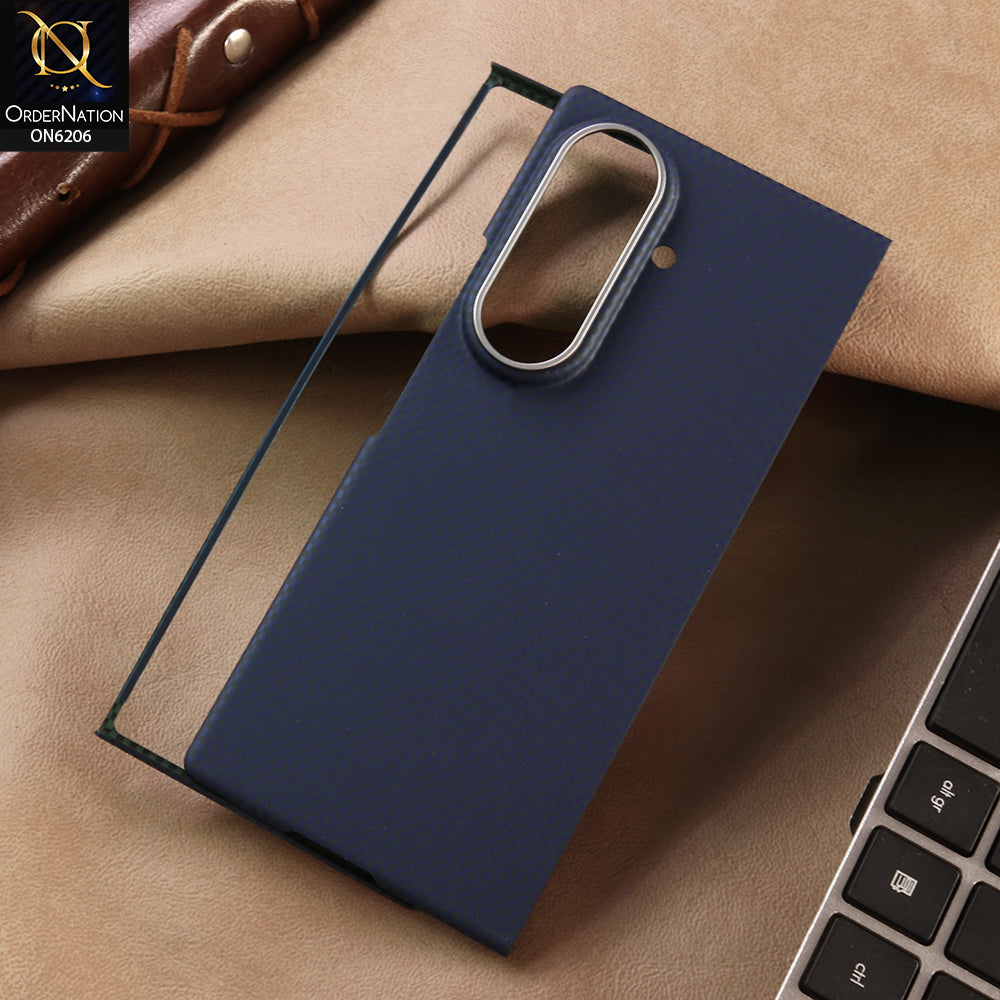 Samsung Galaxy Z Fold 8 Ultra Cover - Blue - New Premium Quality - X-LEVEL-MARS COLLECTION - Carbon Fiber Back Magnetic Case