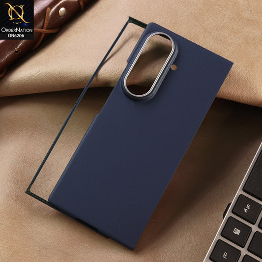 Samsung Galaxy Z Fold 8 Ultra Cover - Blue - New Premium Quality - X-LEVEL-MARS COLLECTION - Carbon Fiber Back Magnetic Case