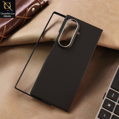 Samsung Galaxy Z Fold 7 Cover - Black - New Premium Quality - X-LEVEL-MARS COLLECTION - Carbon Fiber Back Magnetic Case