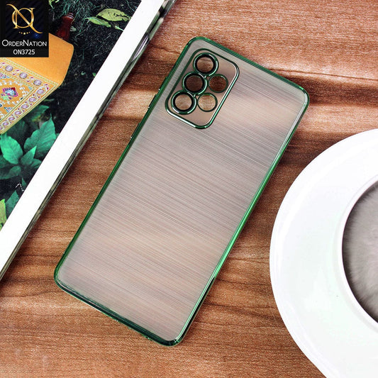 Samsung Galaxy A23 Cover - Green - New Trendy Glossy Border With Camera Protection Soft Silicon Case