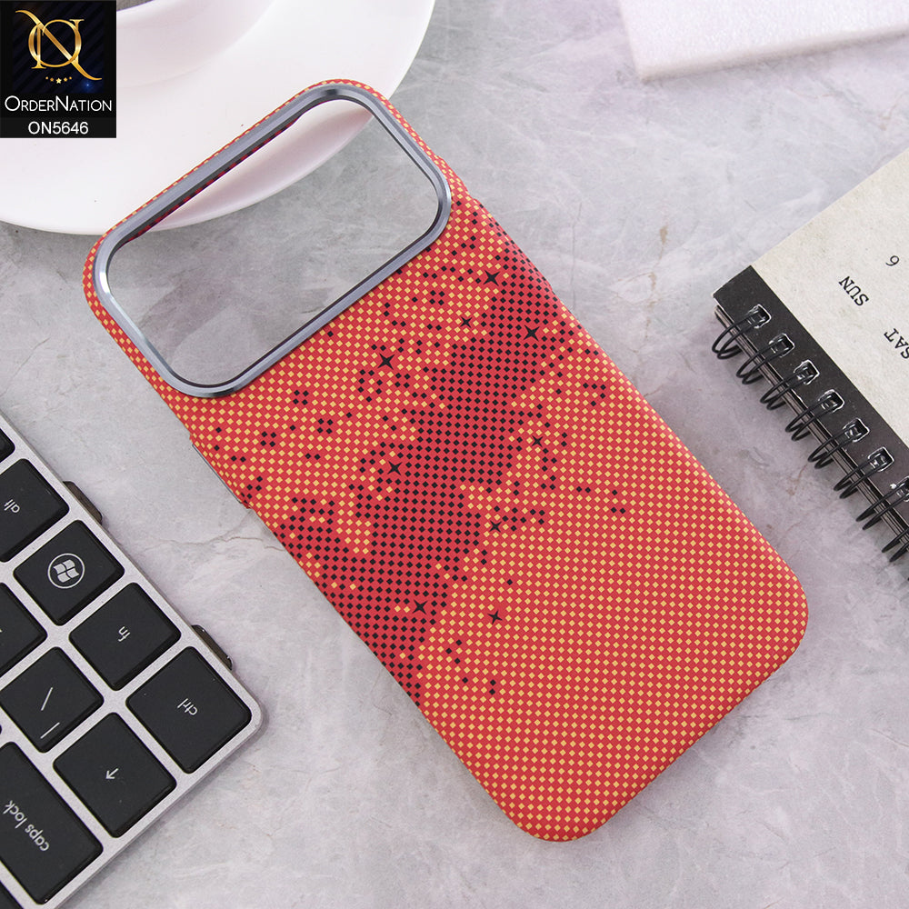 iPhone 17 Pro Max Cover - Design 1 - Carbon Fiber Texture Ultra Thin Shell Case With Metal Camera Ring Borders