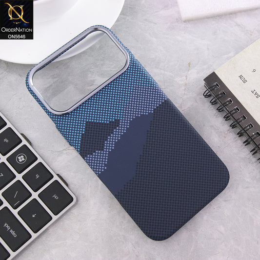 iPhone 17 Pro Max Cover - Design 4 - Carbon Fiber Texture Ultra Thin Shell Case With Metal Camera Ring Borders
