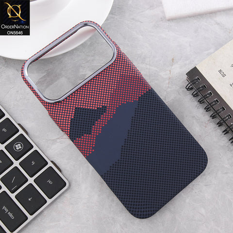iPhone 17 Pro Max Cover - Design 5 - Carbon Fiber Texture Ultra Thin Shell Case With Metal Camera Ring Borders