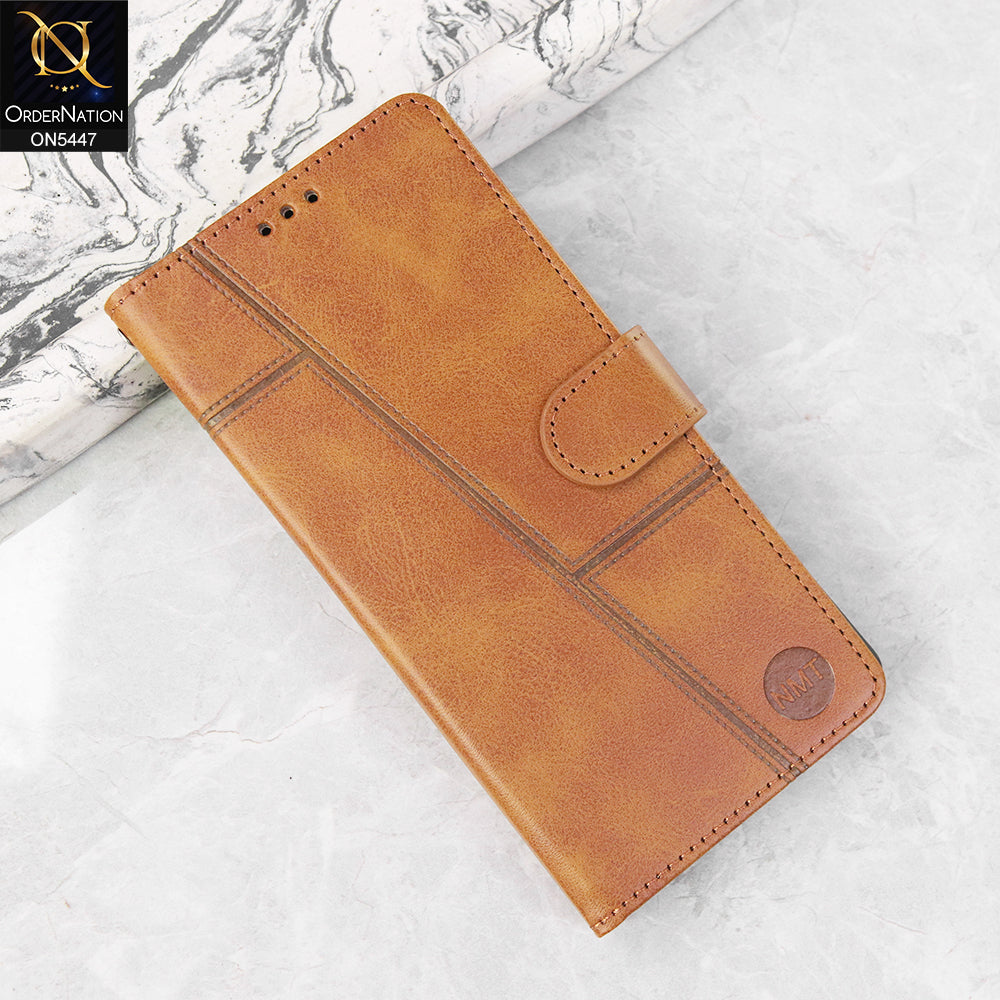 Google Pixel 7 Pro Cover - Light Brown - Premium Leather Megantic Flip Book Covers With Card Holding Option