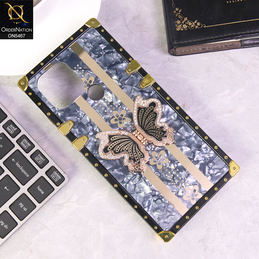 Xiaomi Redmi A1 Plus Cover - Black - Luxury Shiny Rhinestone Butterfly Electroplated Square Trunk Soft Case
