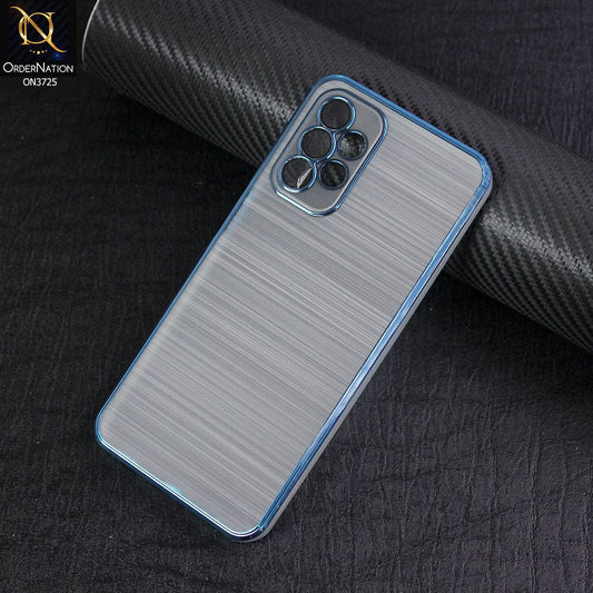 Samsung Galaxy A23 Cover - Blue - New Trendy Glossy Border With Camera Protection Soft Silicon Case