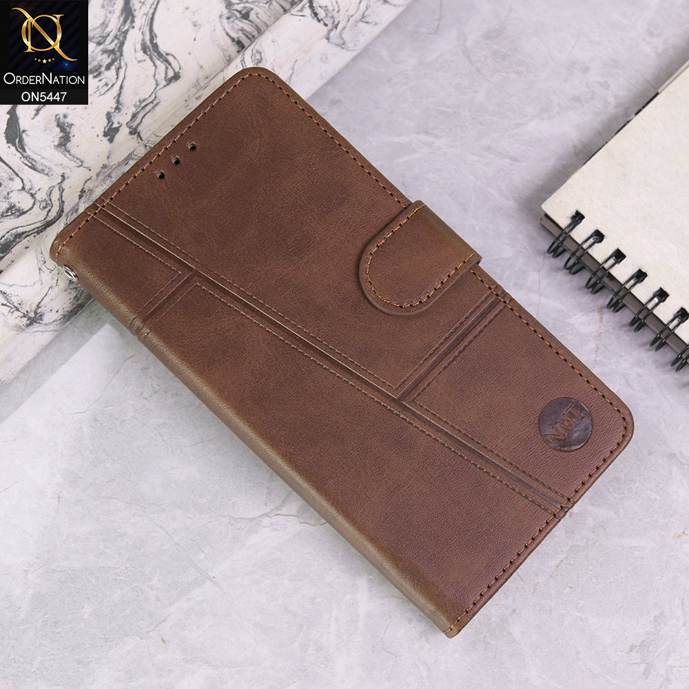 Google Pixel 8 Cover - Dark Brown - Premium Leather Megantic Flip Book Covers With Card Holding Option