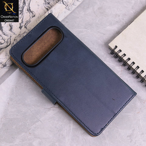 Google Pixel 10 Cover - Blue - Premium Leather Megantic Flip Book Covers With Card Holding Option