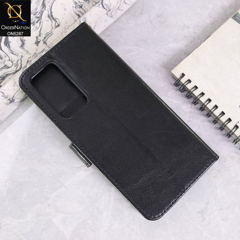 Infinix Note 12 G88 Cover - Black - Premium PU Leather Magnetic Flip Book Card Slots Wallet Soft Case