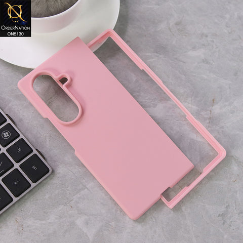 Samsung Galaxy Z Fold 7 Cover - Pink - HQ Silica Gel Silicon Shockproof Matte Soft Border Shell Case