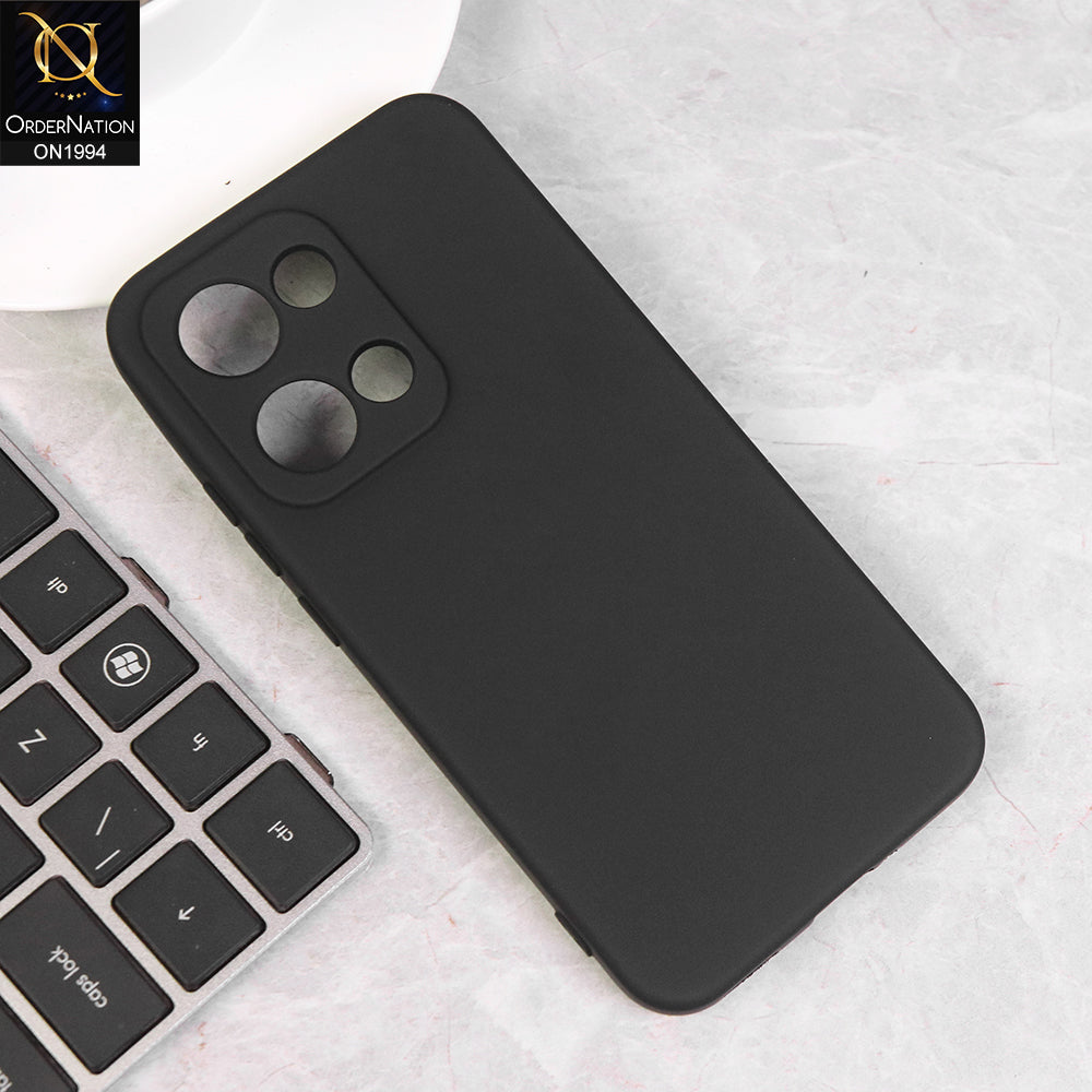 Oppo Reno 13 Cover - Black -  Matte Shockproof Sillica Gel Soft Case