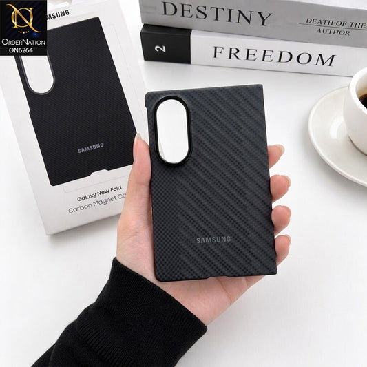 Samsung Galaxy Z Fold 8 Cover - Black - New Carbon Fiber Magnetic Protection Cover with 2x Tempered Glass Screen Protector Kit