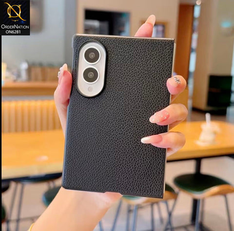 Samsung Galaxy Z Fold 8 Cover - Black - Premium Folio Case with Textured Leather Finish, Dual Camera Protection, Foldable Stand Design and Full Edge Protection