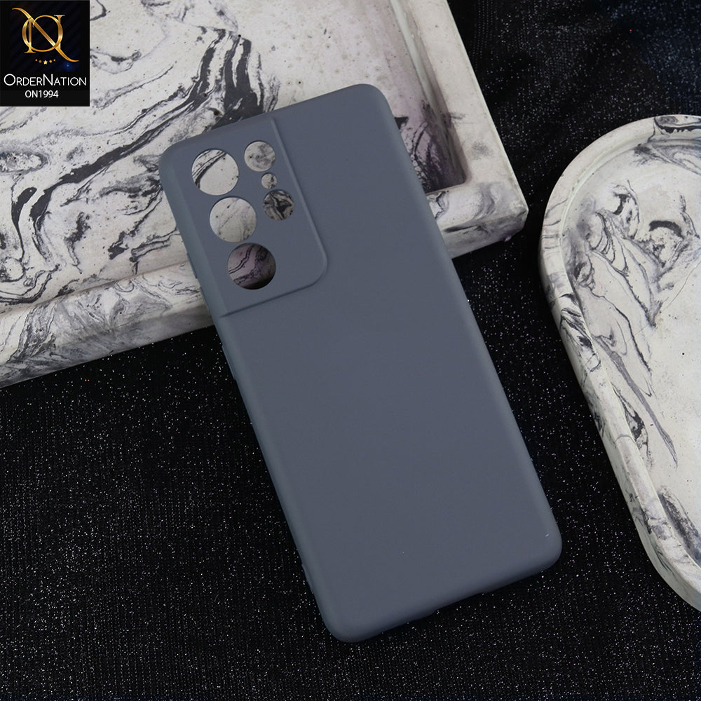 Samsung Galaxy S21 Ultra 5G Cover - Grey -  Matte Shockproof Sillica Gel Soft Case