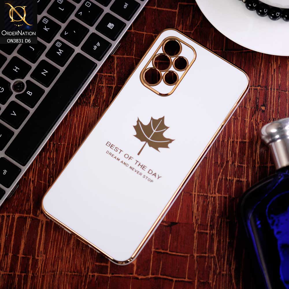 Samsung Galaxy A13 Cover - Design 6 - New Electroplating Borders Maple Leaf Camera Protection Soft Silicone Case