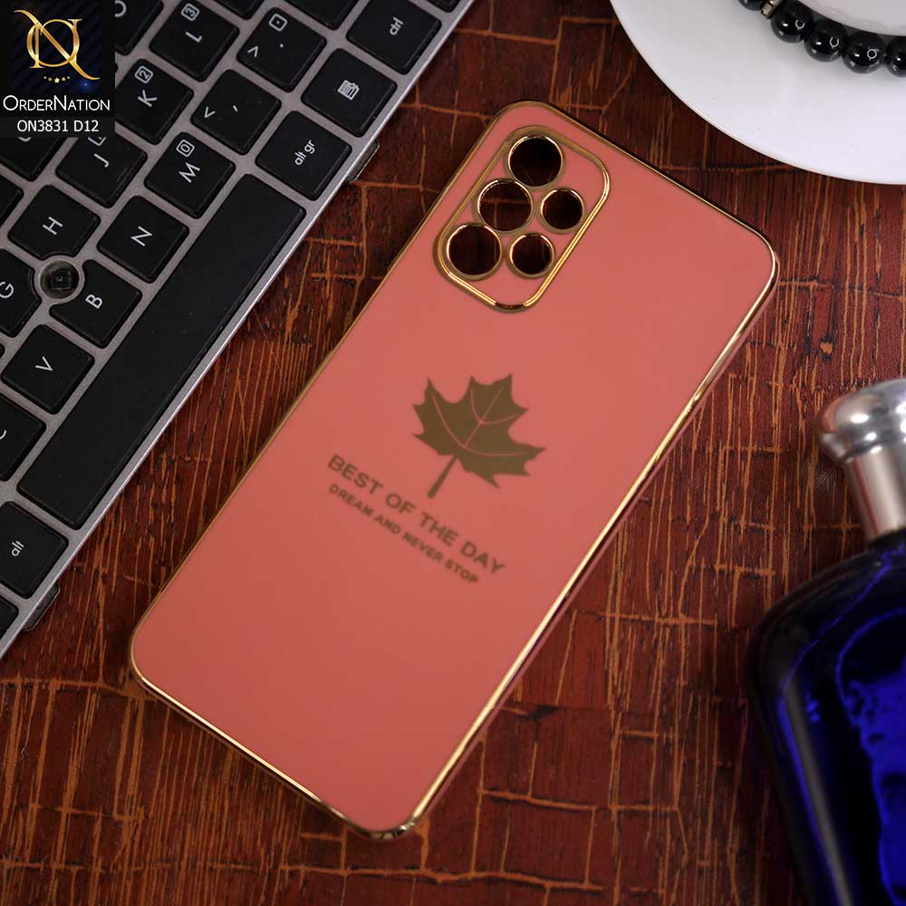 Samsung Galaxy A13 Cover - Design 12 - New Electroplating Borders Maple Leaf Camera Protection Soft Silicone Case