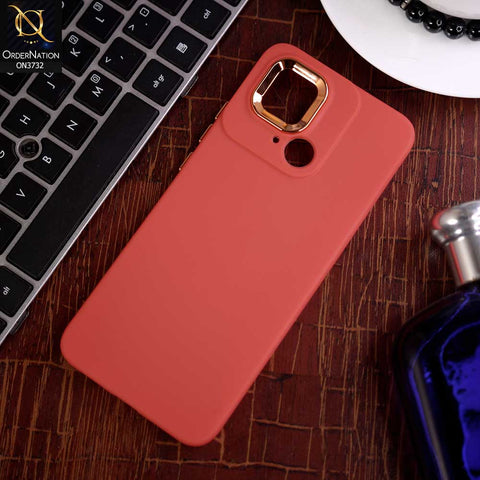 Xiaomi Redmi 10C Cover - Red - Electroplated Camera Border Soft Silicon Case