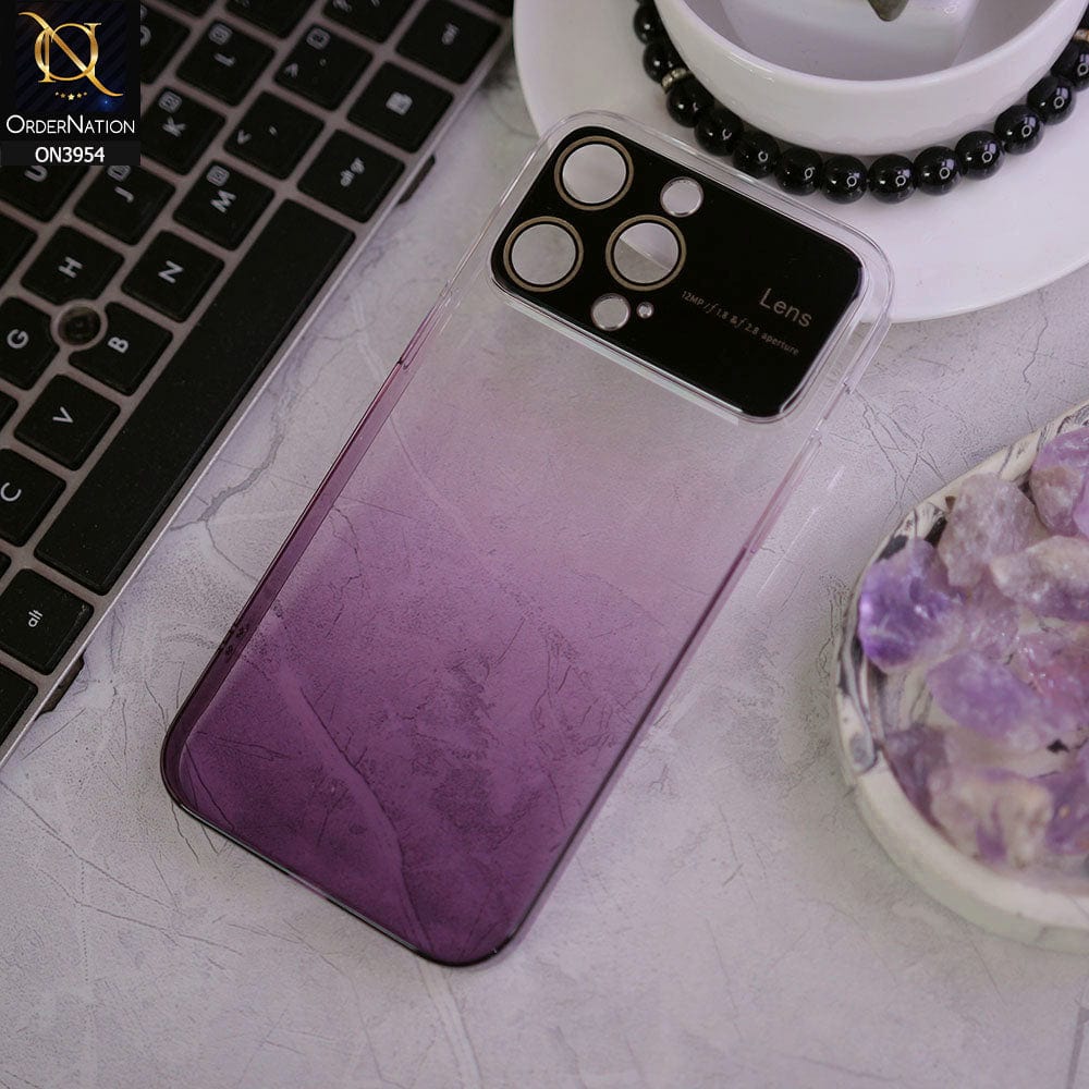 iPhone 14 Pro Max Cover - Purple - Hard TPU Colour Shades Clear Case with Camera Lense Protection