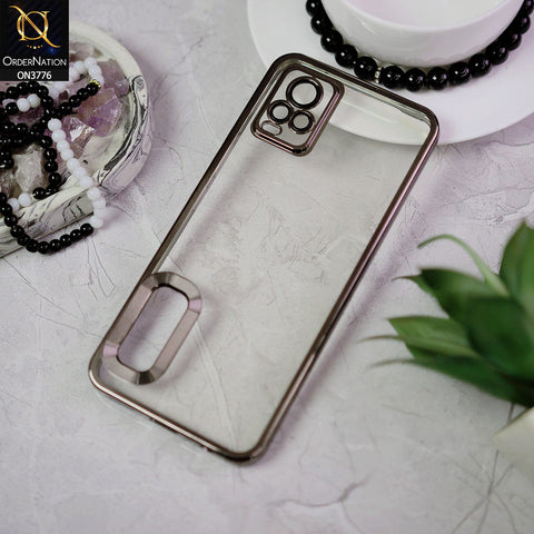 Vivo V20 Cover - Black - Electroplating Borders Logo Hole Camera Lens Protection Soft Silicone Case