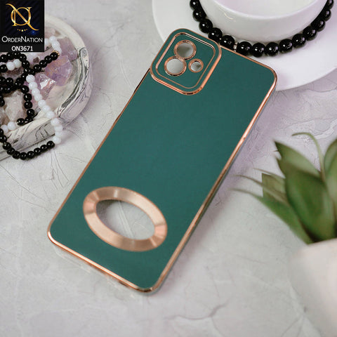 Samsung Galaxy M13 5G Cover - Green - All New Electroplating Borders With Logo Hole Protective Soft Silicon Case