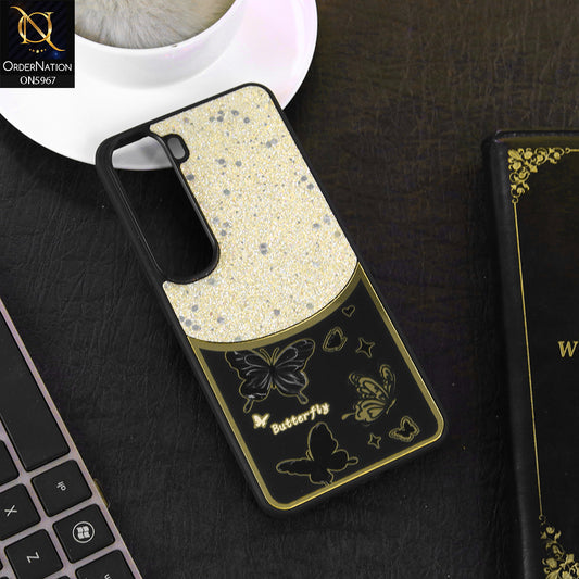 Vivo Y300 Cover - Black -  New Trendy Butterfly Moeity Glitter Soft Borders Shiny Case