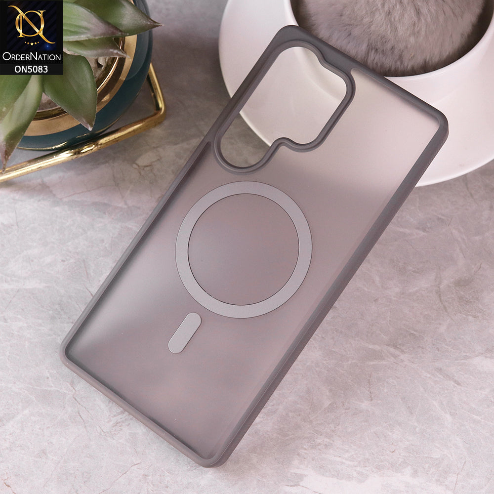 Samsung Galaxy S25 ultra Cover - Dark Grey - Trendy Matte Colour Transparent Soft Border Case With Magsafe
