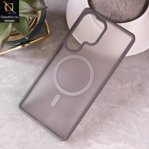 Samsung Galaxy S25 ultra Cover - Dark Grey - Trendy Matte Colour Transparent Soft Border Case With Magsafe