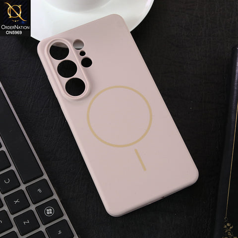 Samsung Galaxy S26 Ultra Cover - Peach - New Premium Quality Silicone MagSafe Case Matte Finish With Colour Camera Frame