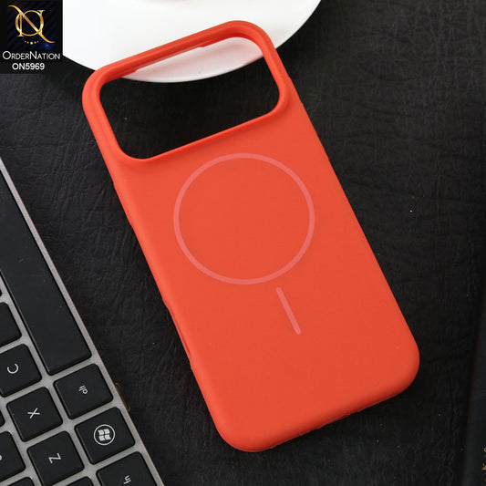 iPhone 17 Pro Max Cover - Orange - New Premium Quality Silicone MagSafe Case Matte Finish With Colour Camera Frame