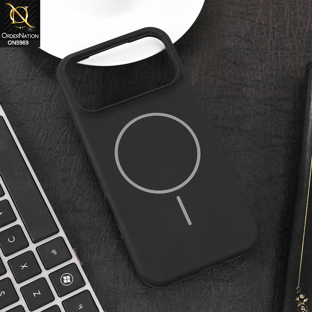 iPhone 17 Pro Max Cover - Black - New Premium Quality Silicone MagSafe Case Matte Finish With Colour Camera Frame